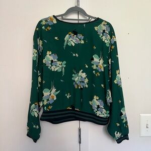 Mango Green Floral Blouse